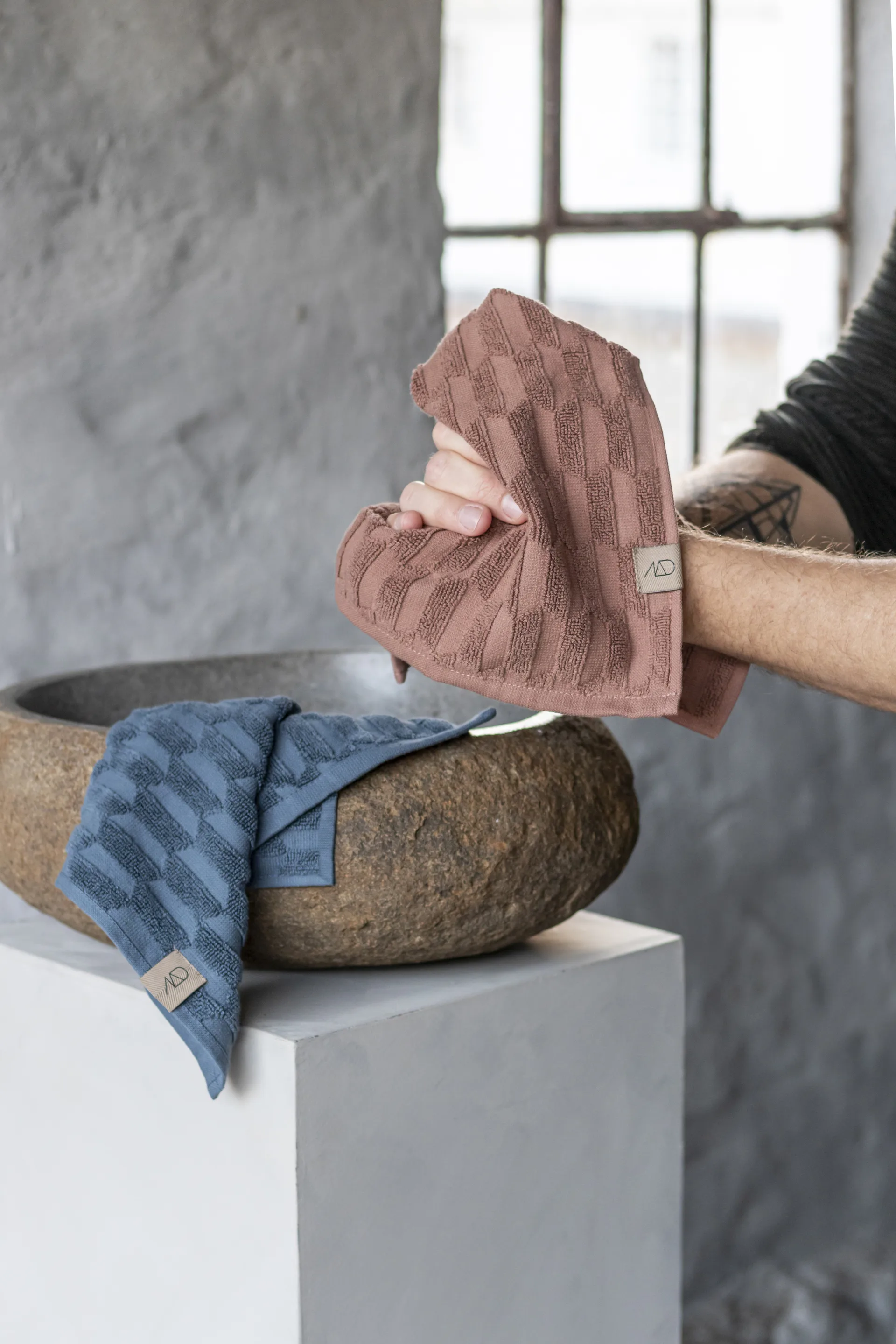 Geo towel 30x30 cm, Blush Mette Ditmer