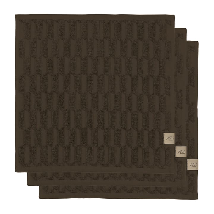 Geo towel 30x30 cm - Chocolate - Mette Ditmer