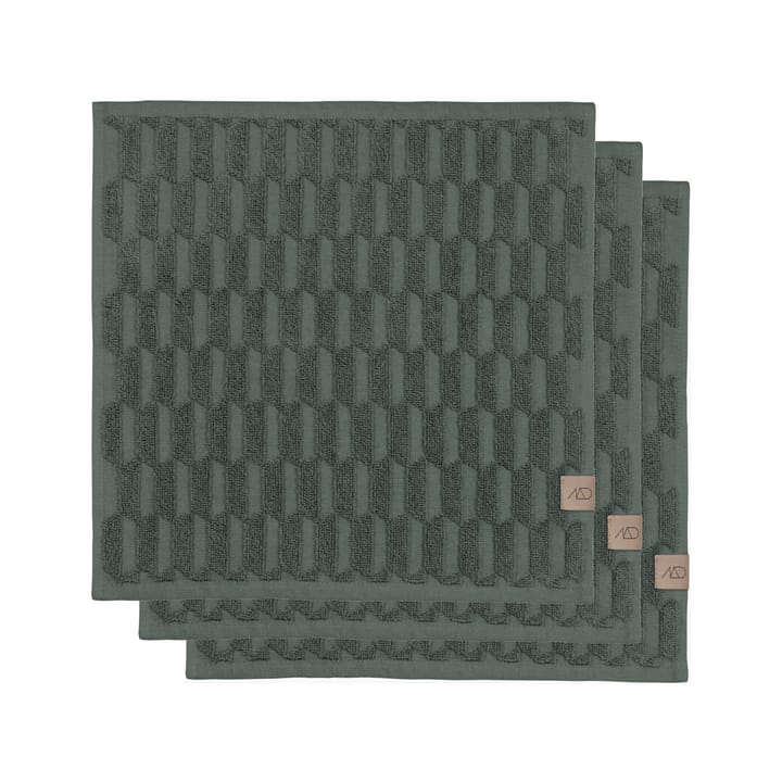 Geo towel 30x30 cm - Pine green - Mette Ditmer