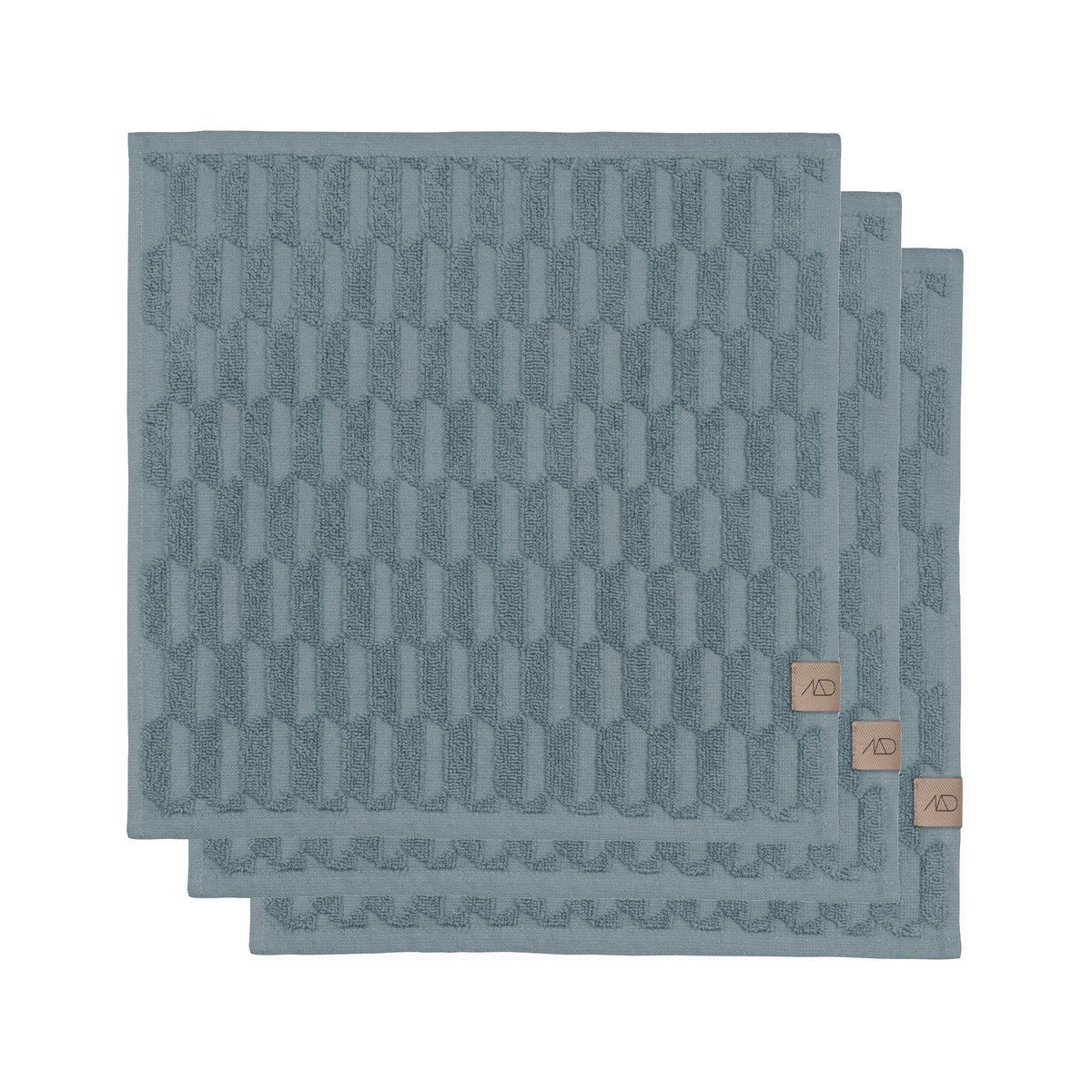 Mette Ditmer Geo towel 30x30 cm Stone blue | Scandinavian Design | Hand towels | Turquoise