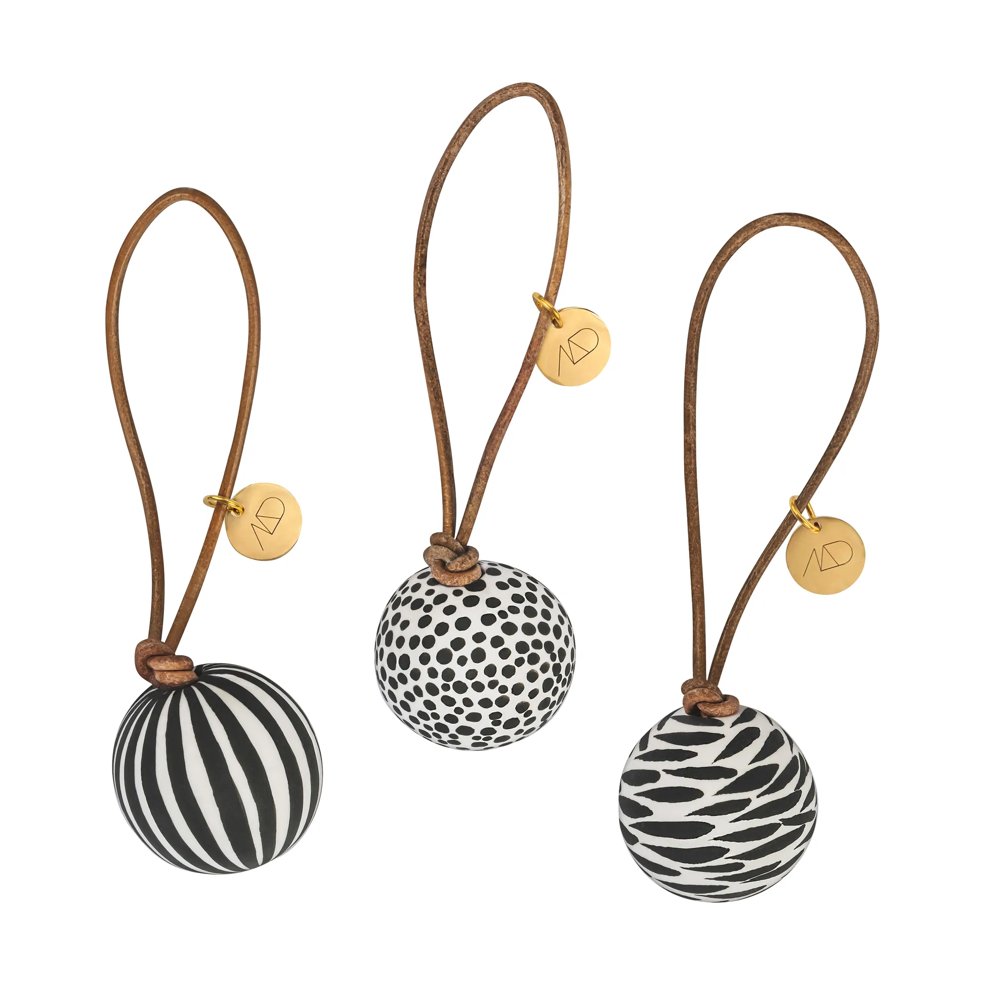 Globe Christmas bauble 3 pieces, Black Mette Ditmer