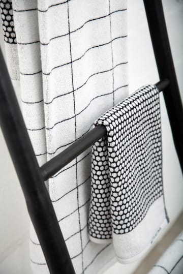 Grid guest towel 38x60 cm 2 pack - Black-off white - Mette Ditmer