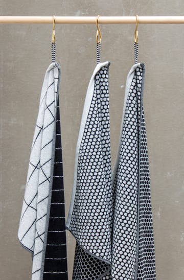 Grid guest towel 38x60 cm 2 pack - Black-off white - Mette Ditmer