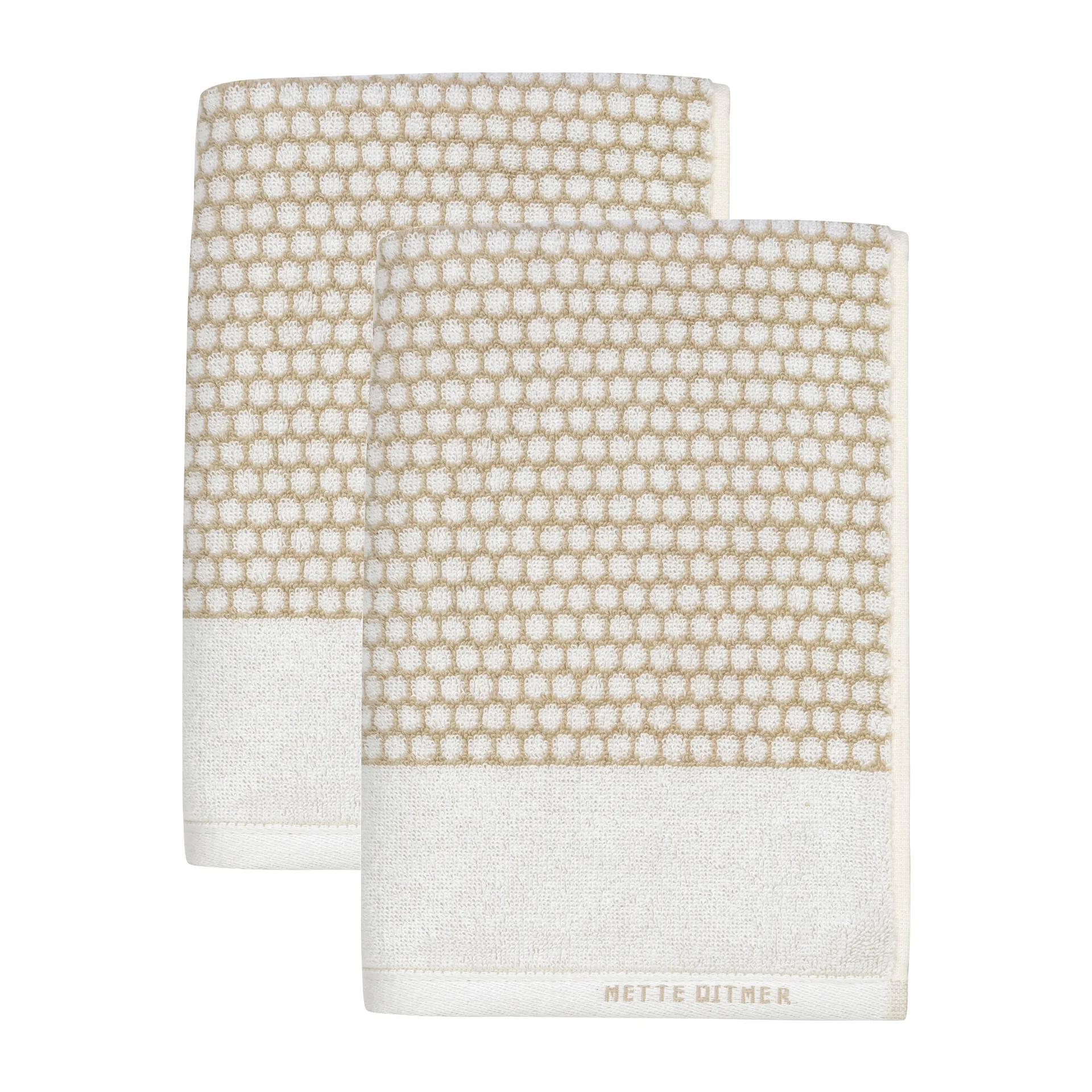 Grid guest towel 38x60 cm 2 pack, Sand-off white Mette Ditmer