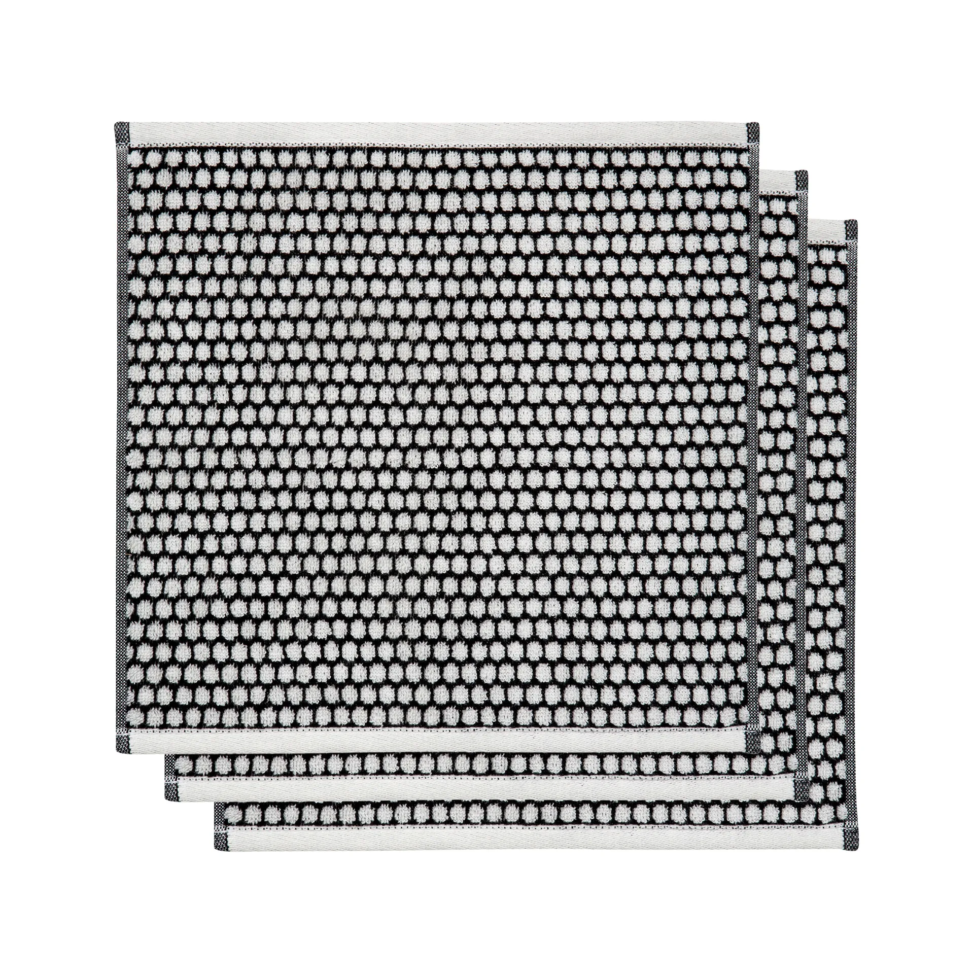 Grid towel 31x31 cm 3-pack, Black-off white Mette Ditmer