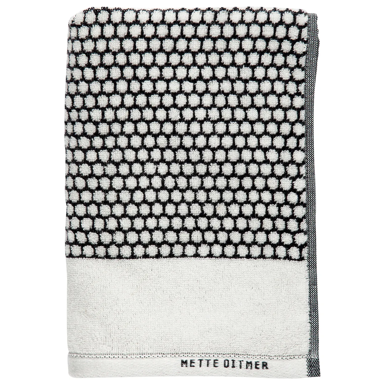 Mette Ditmer Grid towel 50x100 cm Black-off white | Scandinavian Design | Hand towels | Black