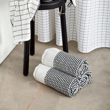 Grid towel 50x100 cm - Black-off white - Mette Ditmer