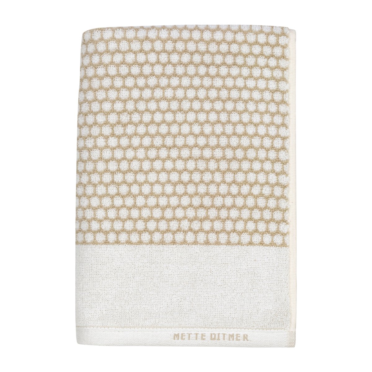 Mette Ditmer Grid towel 50x100 cm Sand-off white | Scandinavian Design | Hand towels | White