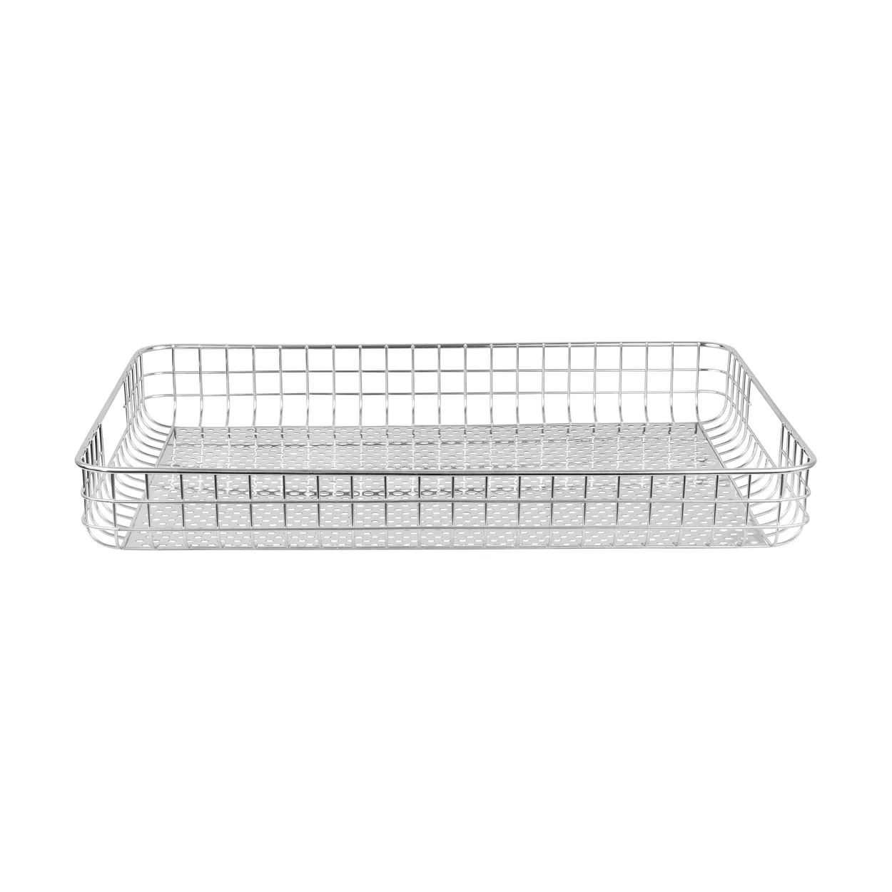 Mette Ditmer Lift tray 33.5x45.5 cm Chrome | Scandinavian Design | Storage baskets | Silver-coloured