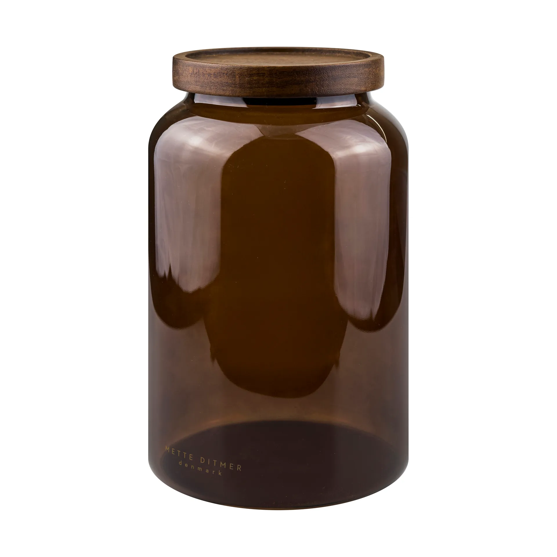 Luna jar with lid large 20 cm, Brown Mette Ditmer