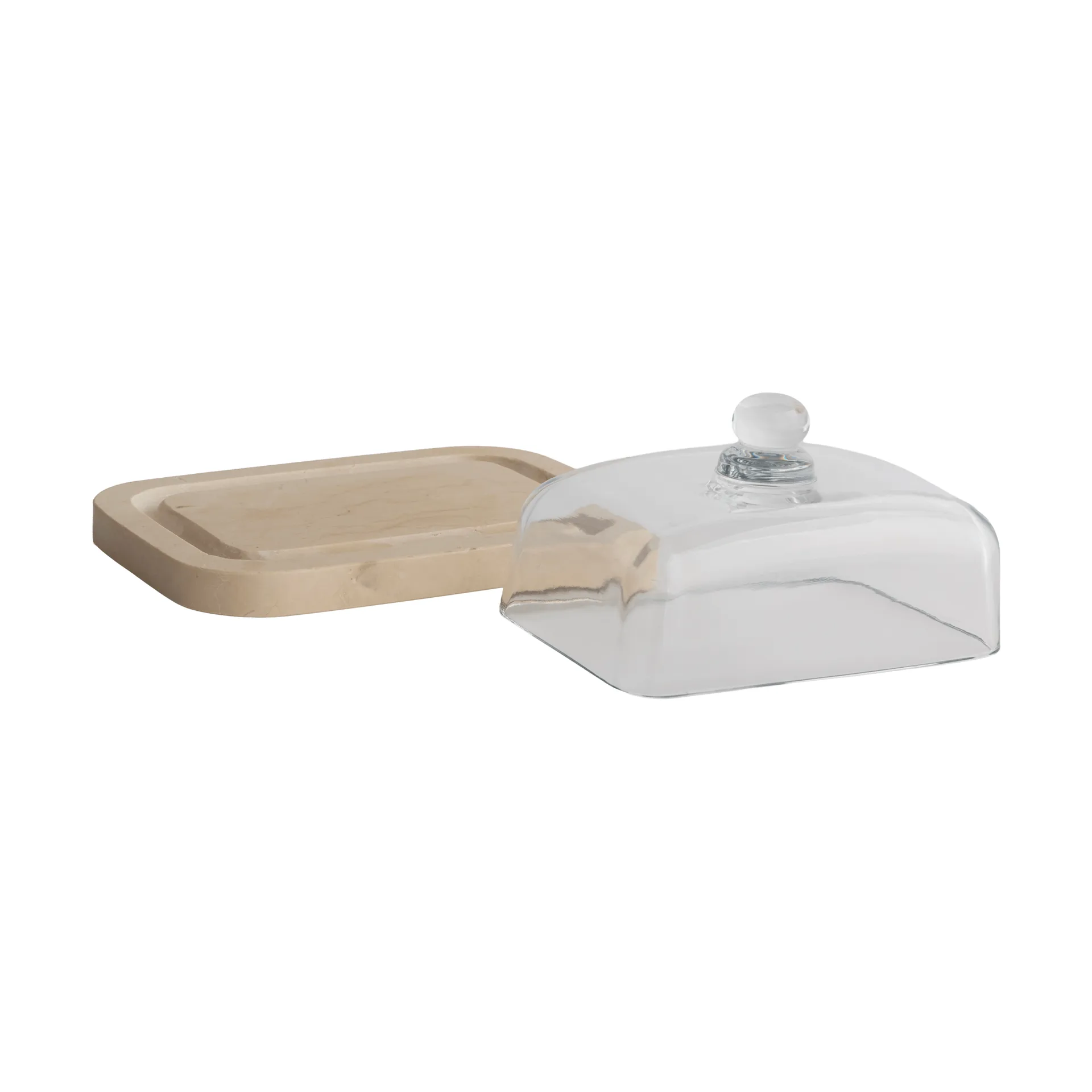 Marble butter dish, Beige, 14x19.5x10.5 cm Mette Ditmer