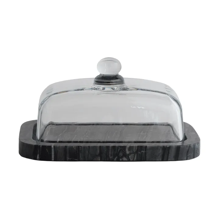 Marble butter dish - Black-Grey (svart-grey), 14x19.5x10.5 cm - Mette Ditmer