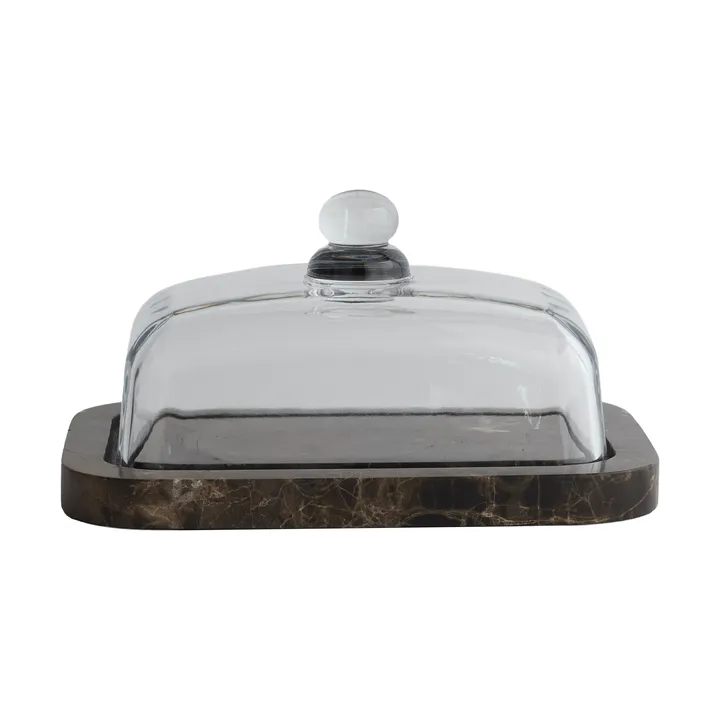 Marble butter dish - Brown (brun), 14x19.5x10.5 cm - Mette Ditmer