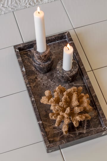 Marble candle holder 5 cm - Brown - Mette Ditmer