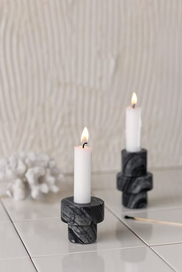 Marble candle holder 5 cm - Grey - Mette Ditmer