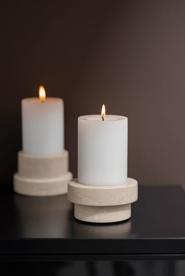 Marble candle holder for block candle 5 cm - Sand - Mette Ditmer