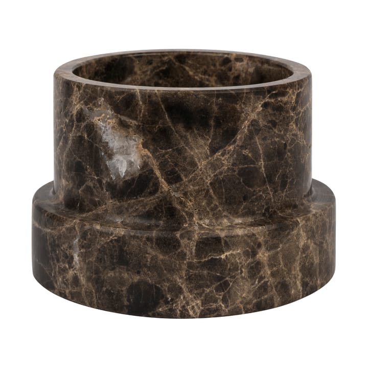 Marble candle holder for block candle 6.5 cm - Brown - Mette Ditmer