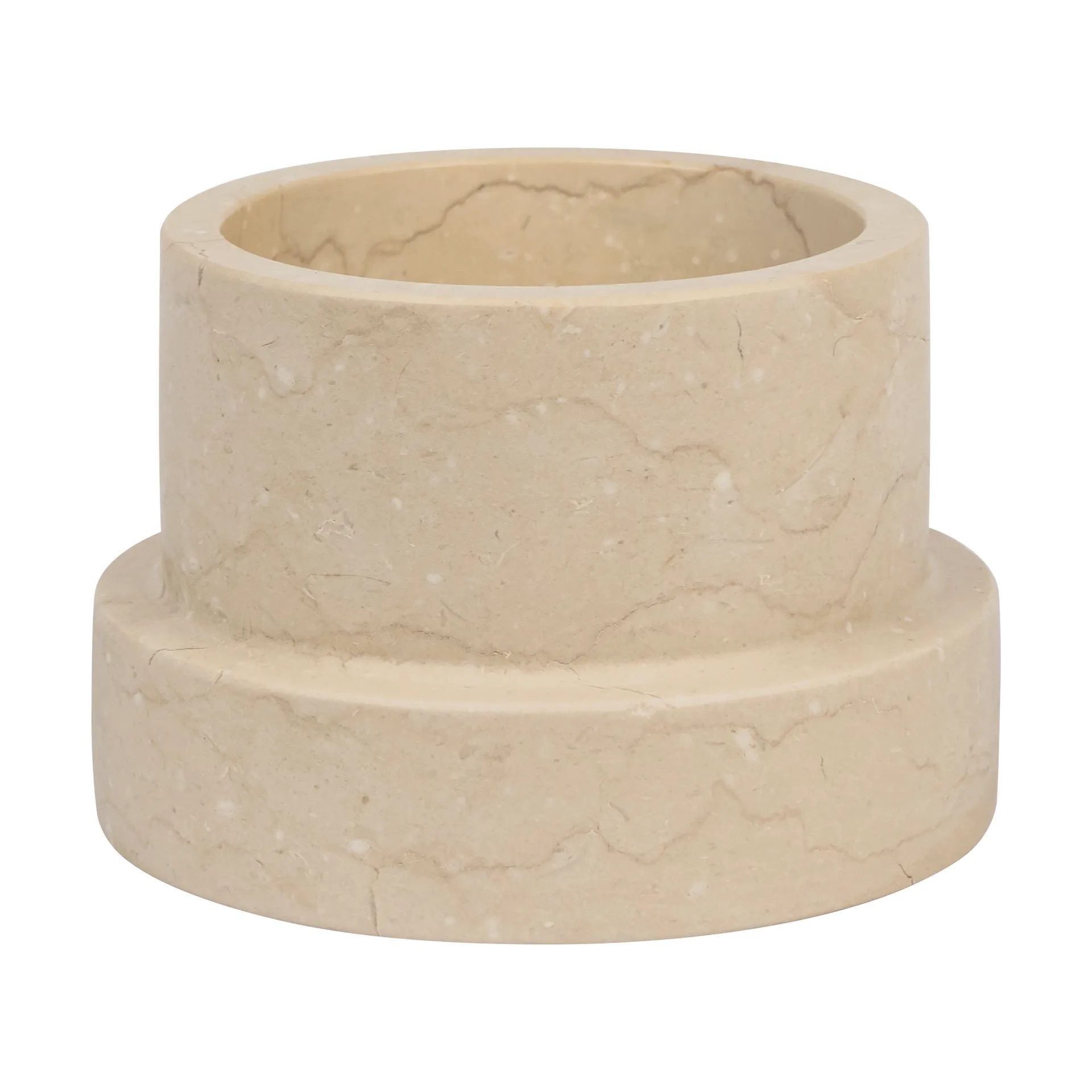 Marble candle holder for block candle 6.5 cm, Sand Mette Ditmer