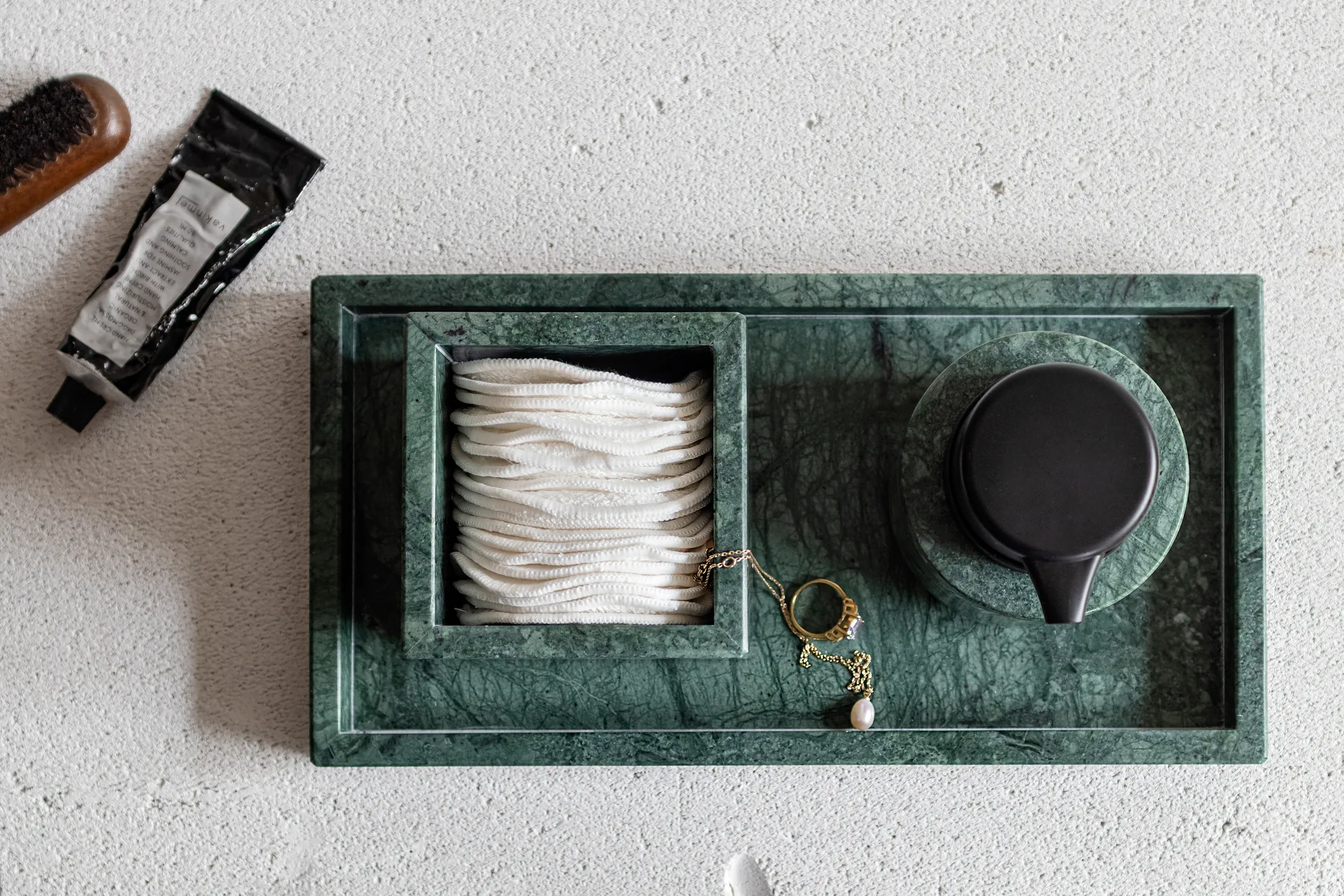 Marble cube 10x10 cm, Dark forest Mette Ditmer