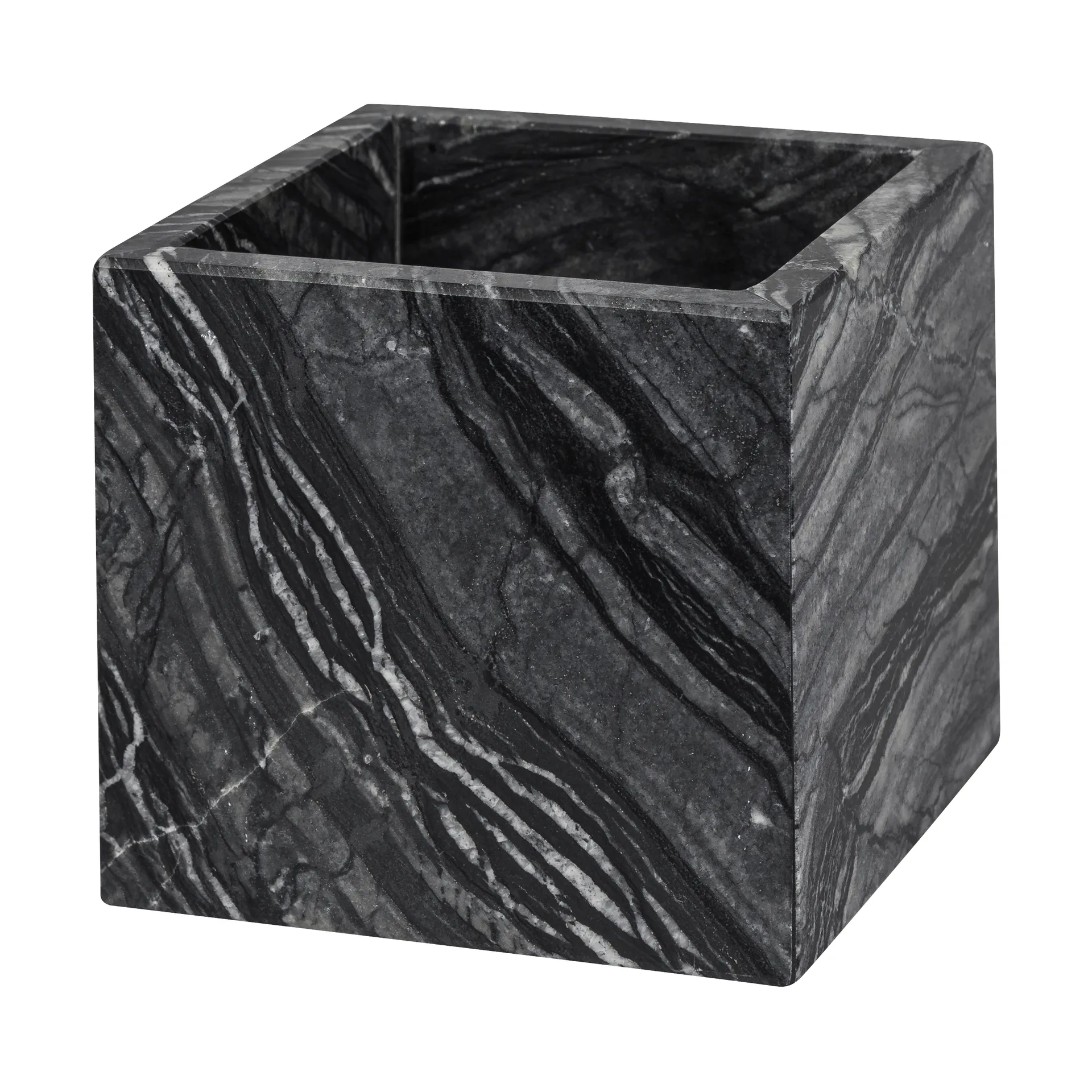 Marble cube 8.5x8.5 cm, Black-grey Mette Ditmer