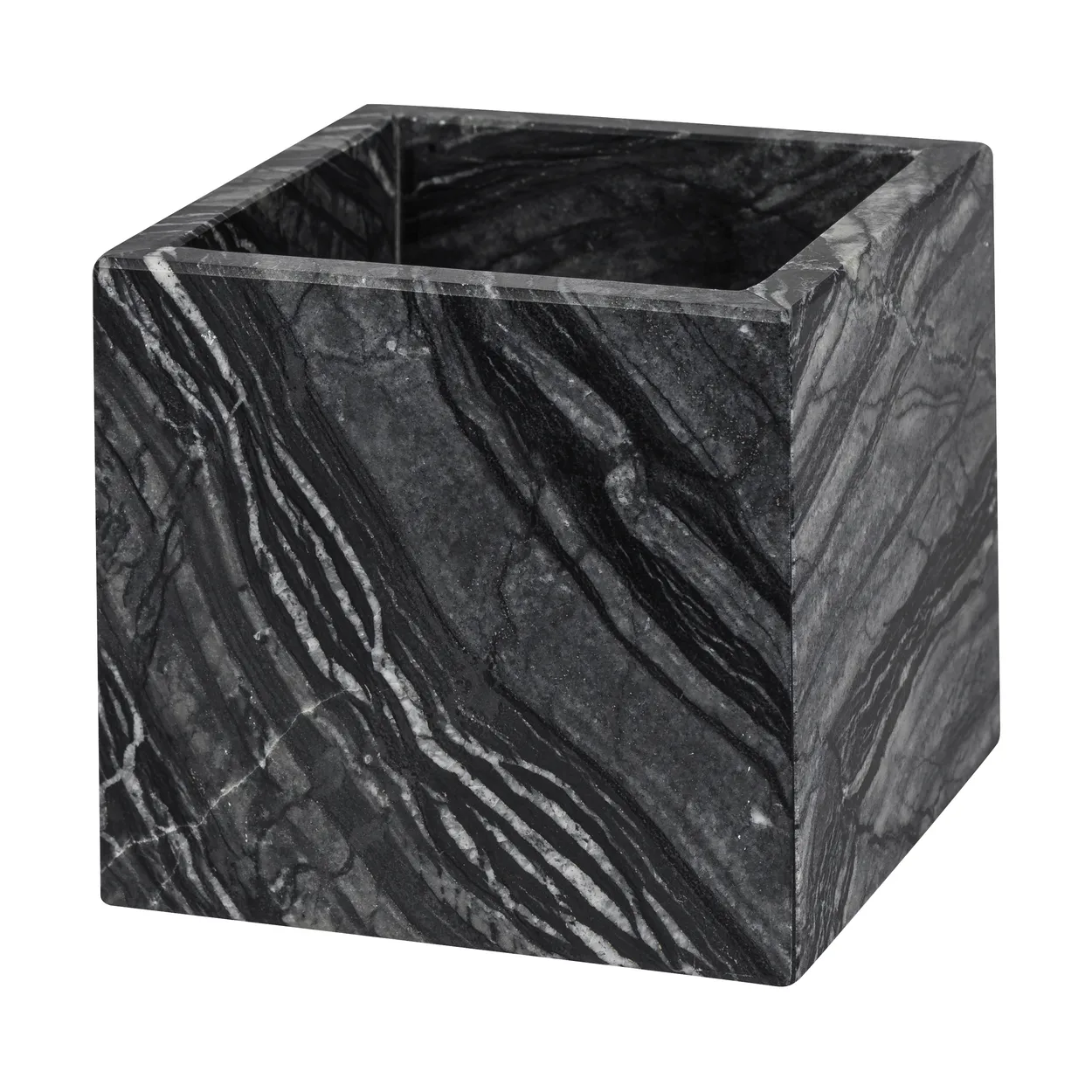 Mette Ditmer Marble cube 8.5x8.5 cm Black-grey | Scandinavian Design | Boxes & jars | Black