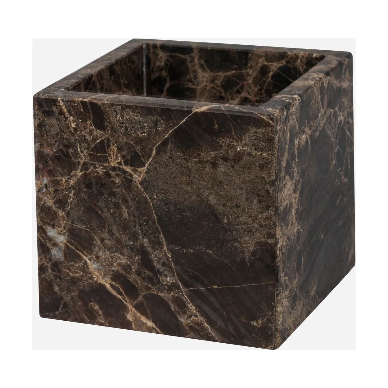 Mette Ditmer Marble cube 8.5x8.5 cm Brown | Scandinavian Design | Boxes & jars | Brown