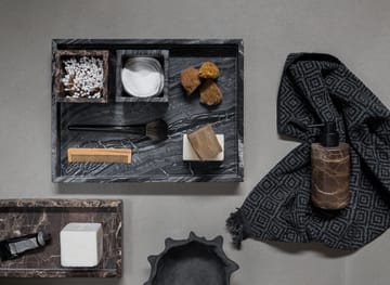 Marble decoration tray large 30x40 cm - Black-grey - Mette Ditmer
