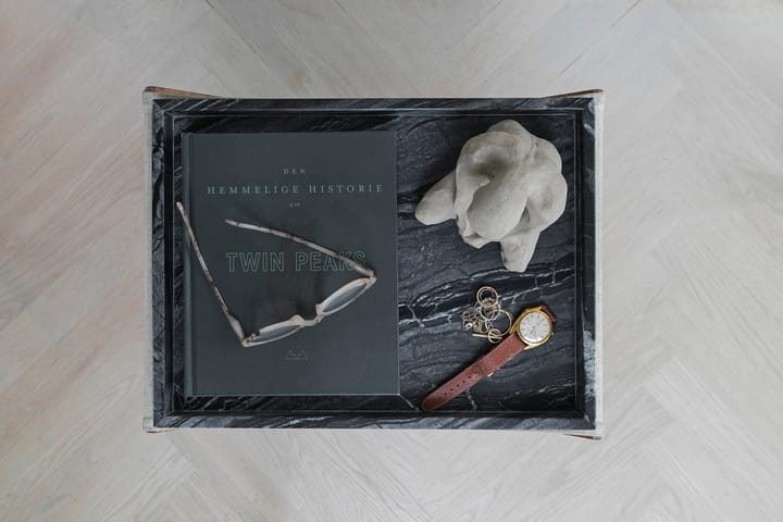 Marble decoration tray large 30x40 cm - Black-grey - Mette Ditmer