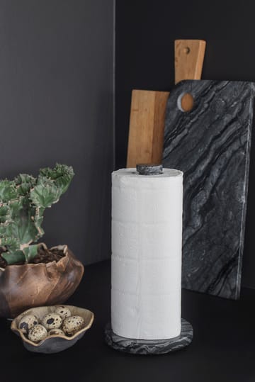 Marble paper towel holder - Black-grey - Mette Ditmer