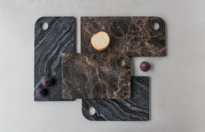 Marble serving tray large 18x38 cm - Black-grey - Mette Ditmer