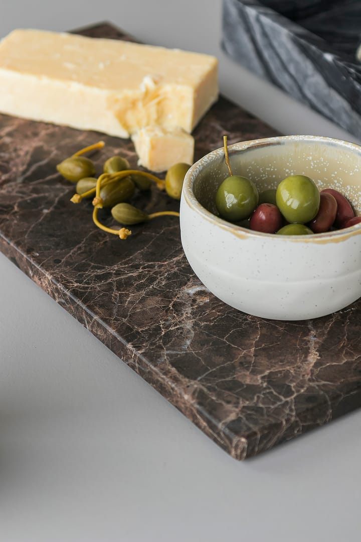 Marble serving tray large 18x38 cm - Brown - Mette Ditmer