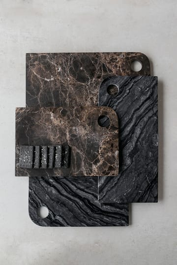 Marble serving tray medium 20x30 cm - Black-grey - Mette Ditmer
