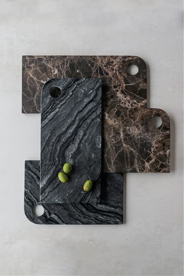 Marble serving tray medium 20x30 cm - Black-grey - Mette Ditmer