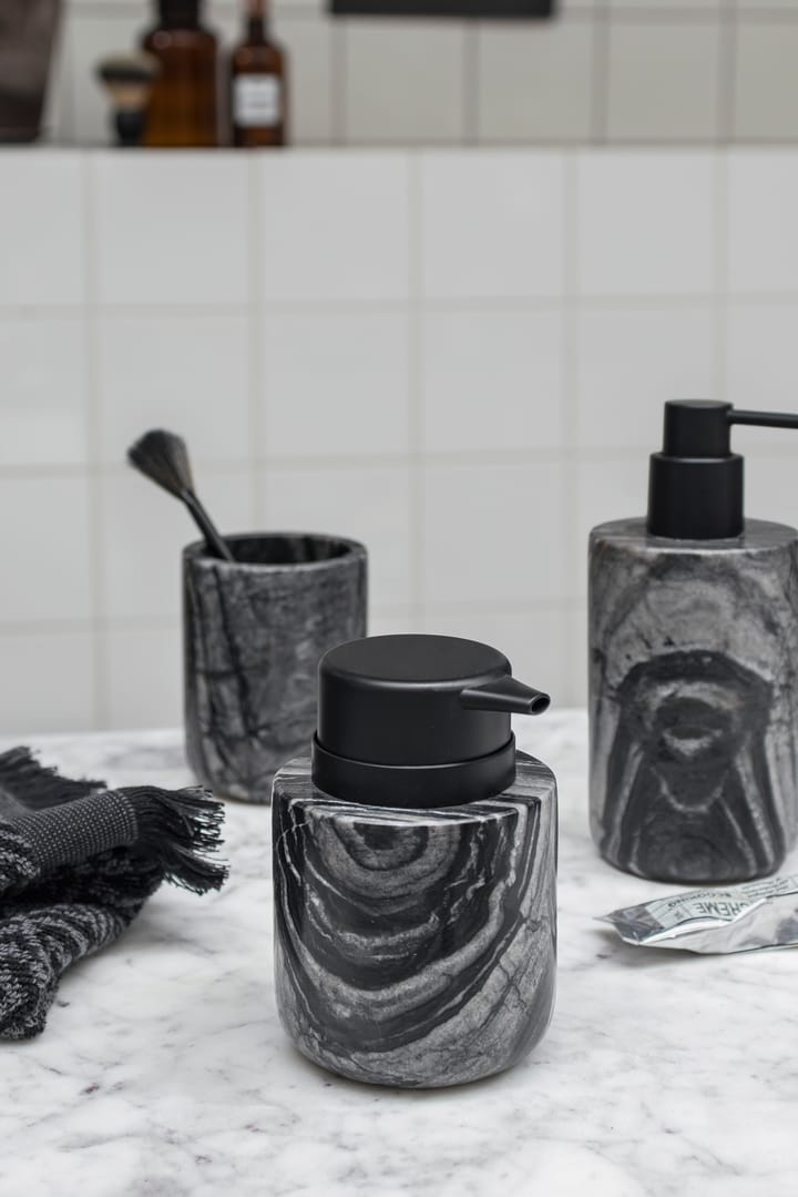 Marble soap dispenser 12.5 cm - Black-Grey - Mette Ditmer