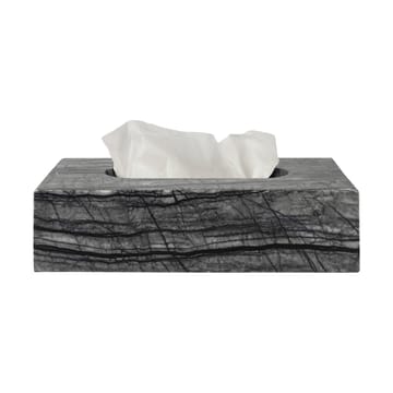 Marble tissue box 14x25.5 cm - Black-Grey - Mette Ditmer