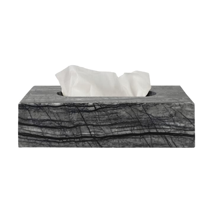 Marble tissue box 14x25.5 cm - Black-Grey - Mette Ditmer
