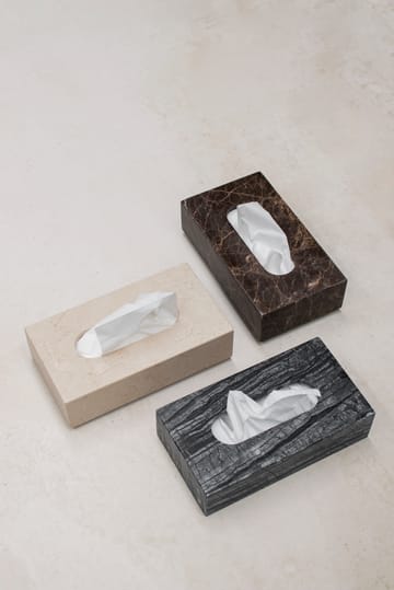 Marble tissue box 14x25.5 cm - Black-Grey - Mette Ditmer