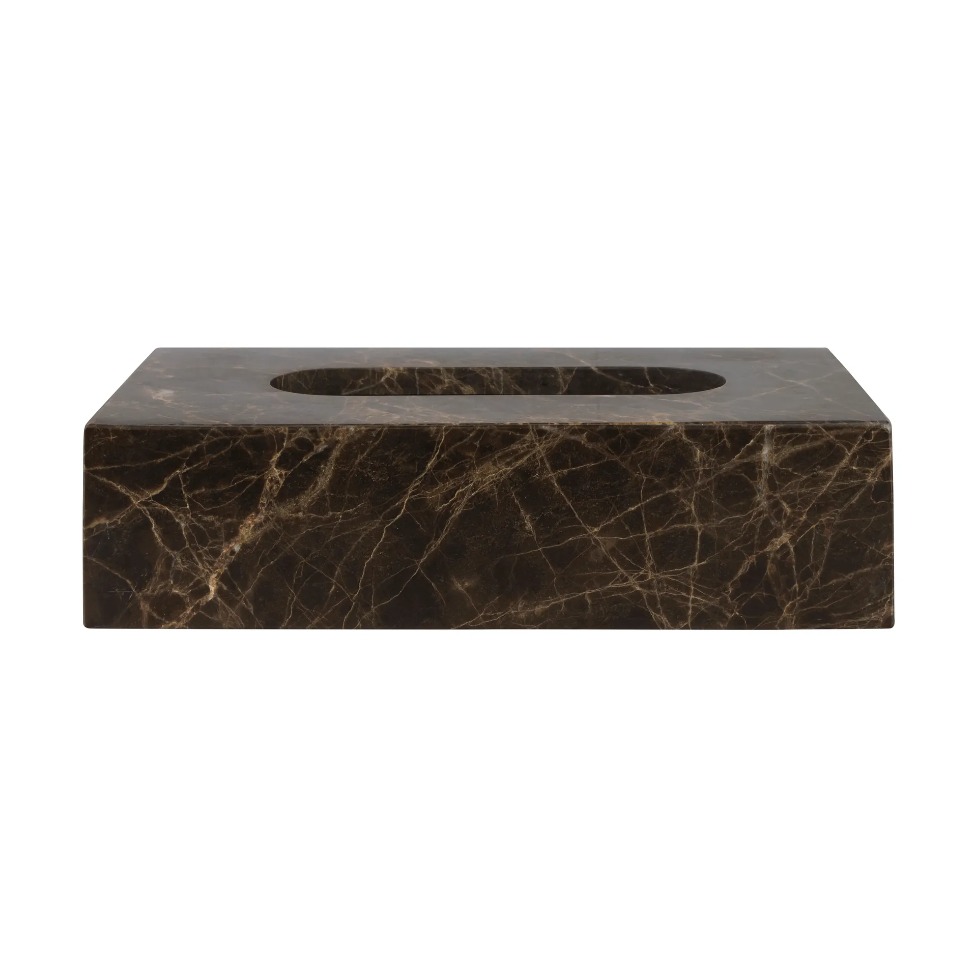 Marble tissue box 14x25.5 cm, Brown Mette Ditmer