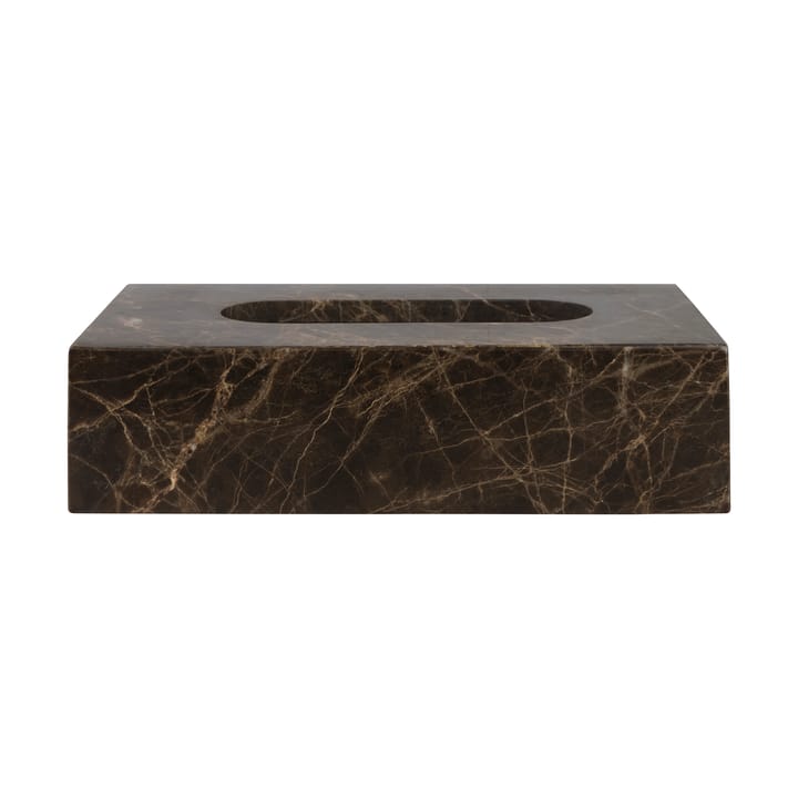 Marble tissue box 14x25.5 cm - Brown - Mette Ditmer