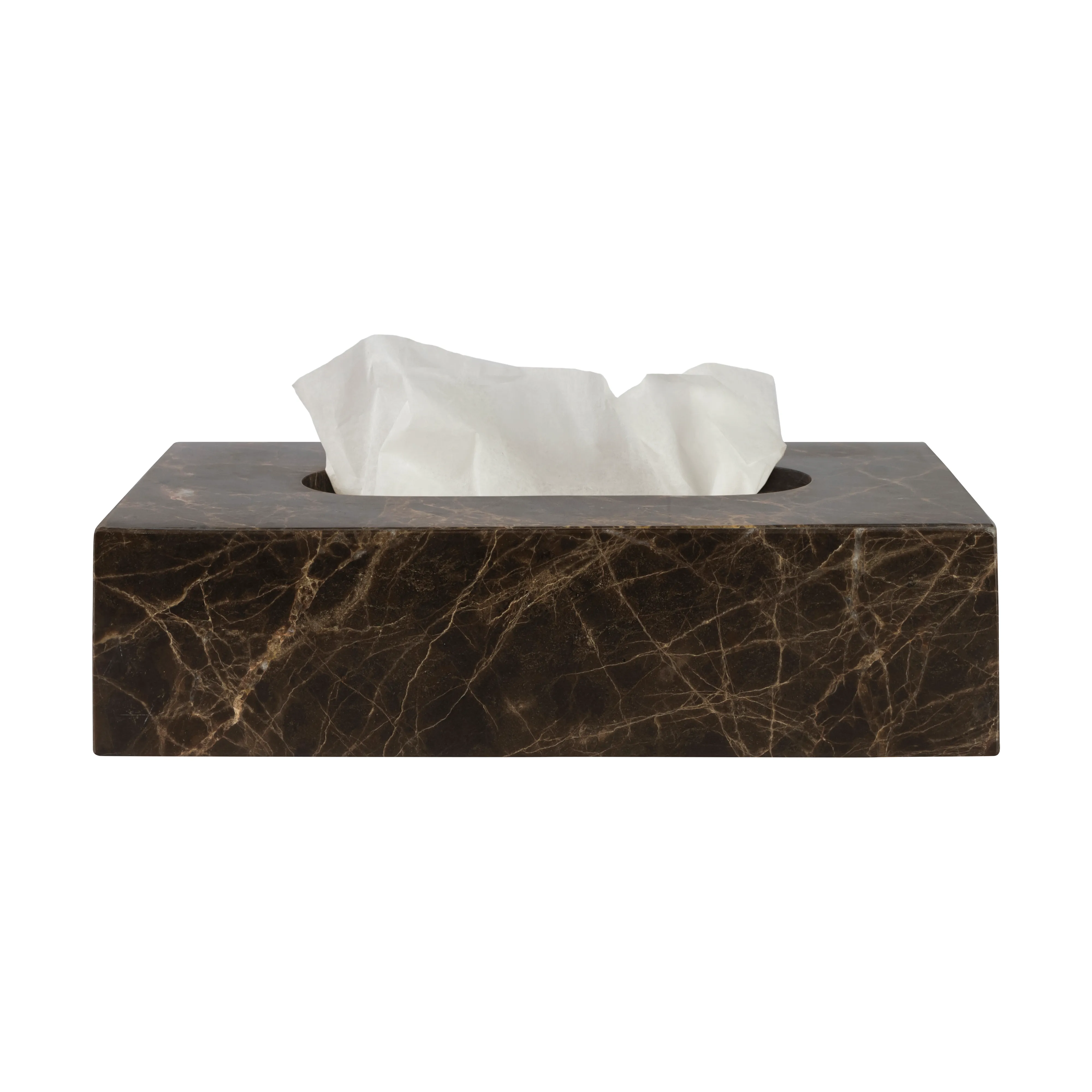 WORHE Natuurlijke Marmeren Tissue Box Houder Zwart