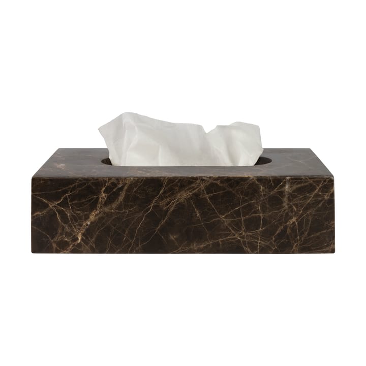 Marble tissue box 14x25.5 cm - Brown - Mette Ditmer
