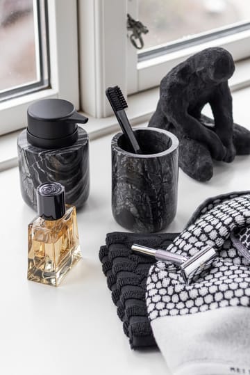 Marble toothbrush holder 10 cm - Black-Grey - Mette Ditmer