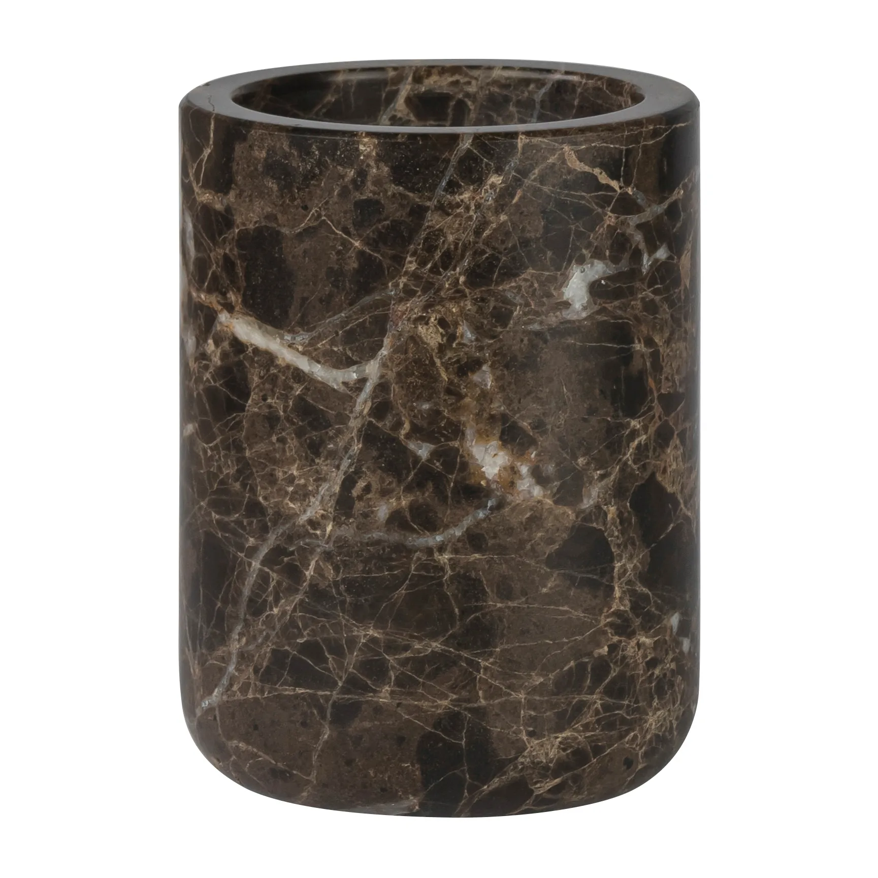 Marble toothbrush holder 10 cm, Brown Mette Ditmer