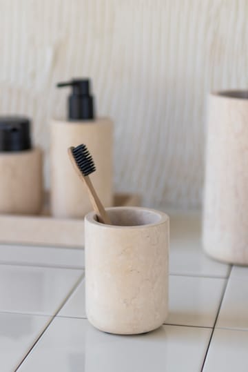 Marble toothbrush holder 10 cm - Sand - Mette Ditmer