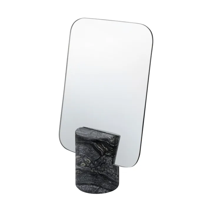 Marble vanity mirror - Black-grey, 30 cm - Mette Ditmer
