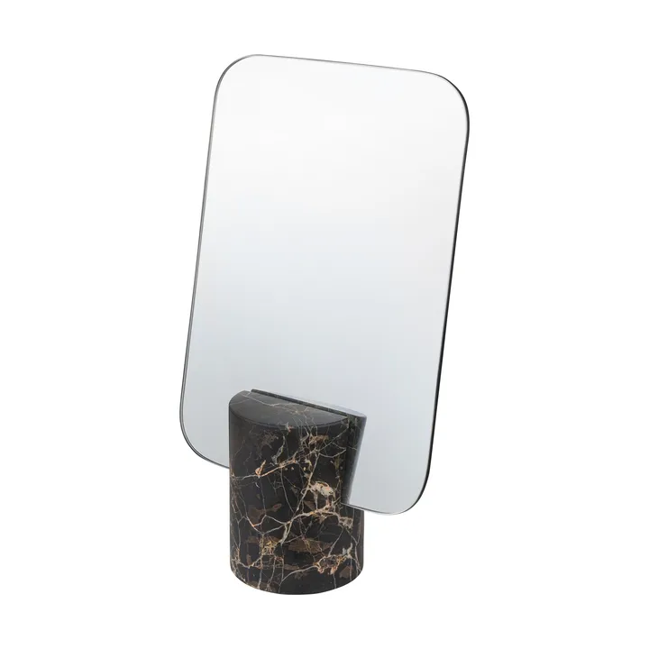 Marble vanity mirror - Brown, 30 cm - Mette Ditmer
