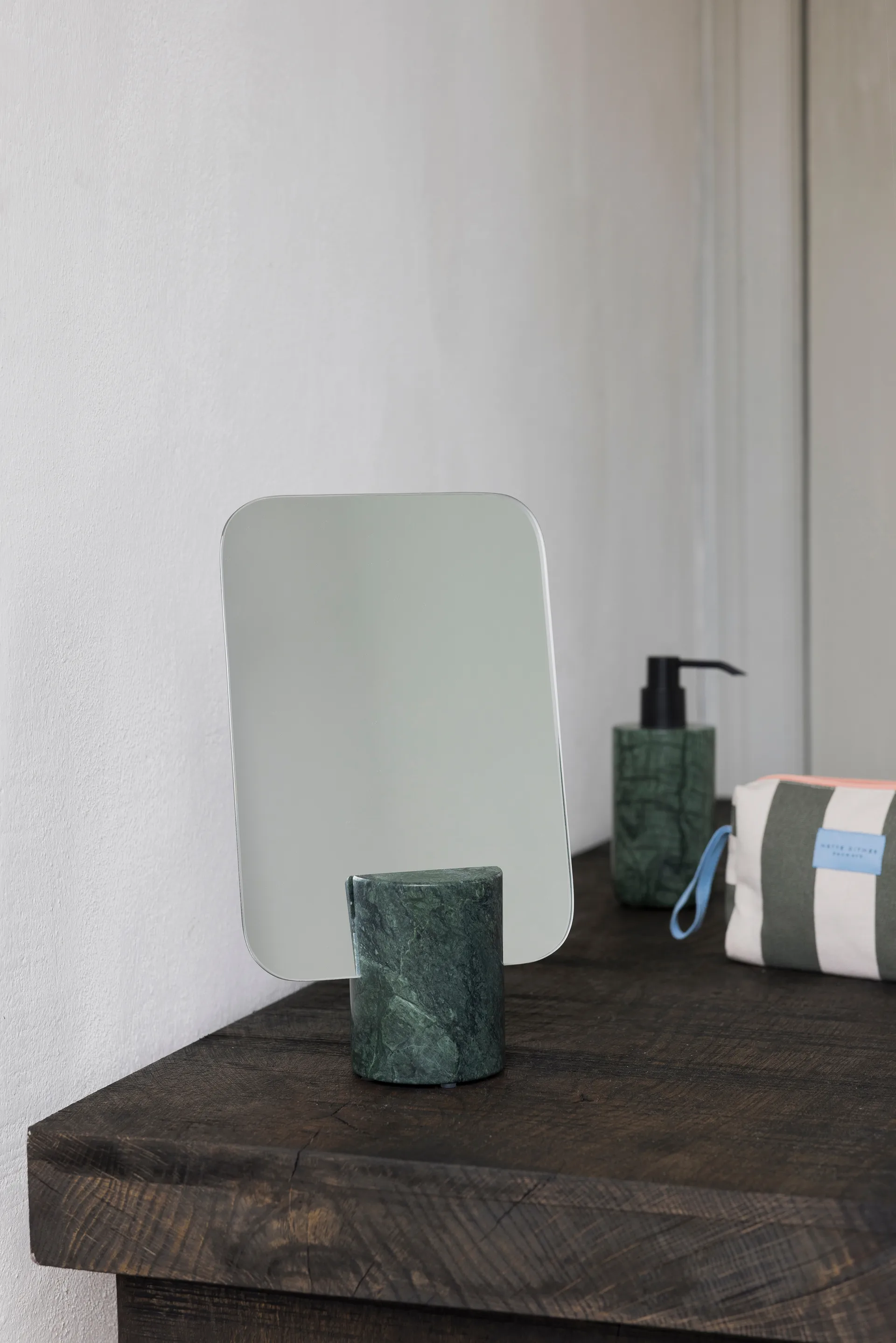 Marble vanity mirror, Dark forest, 30 cm Mette Ditmer