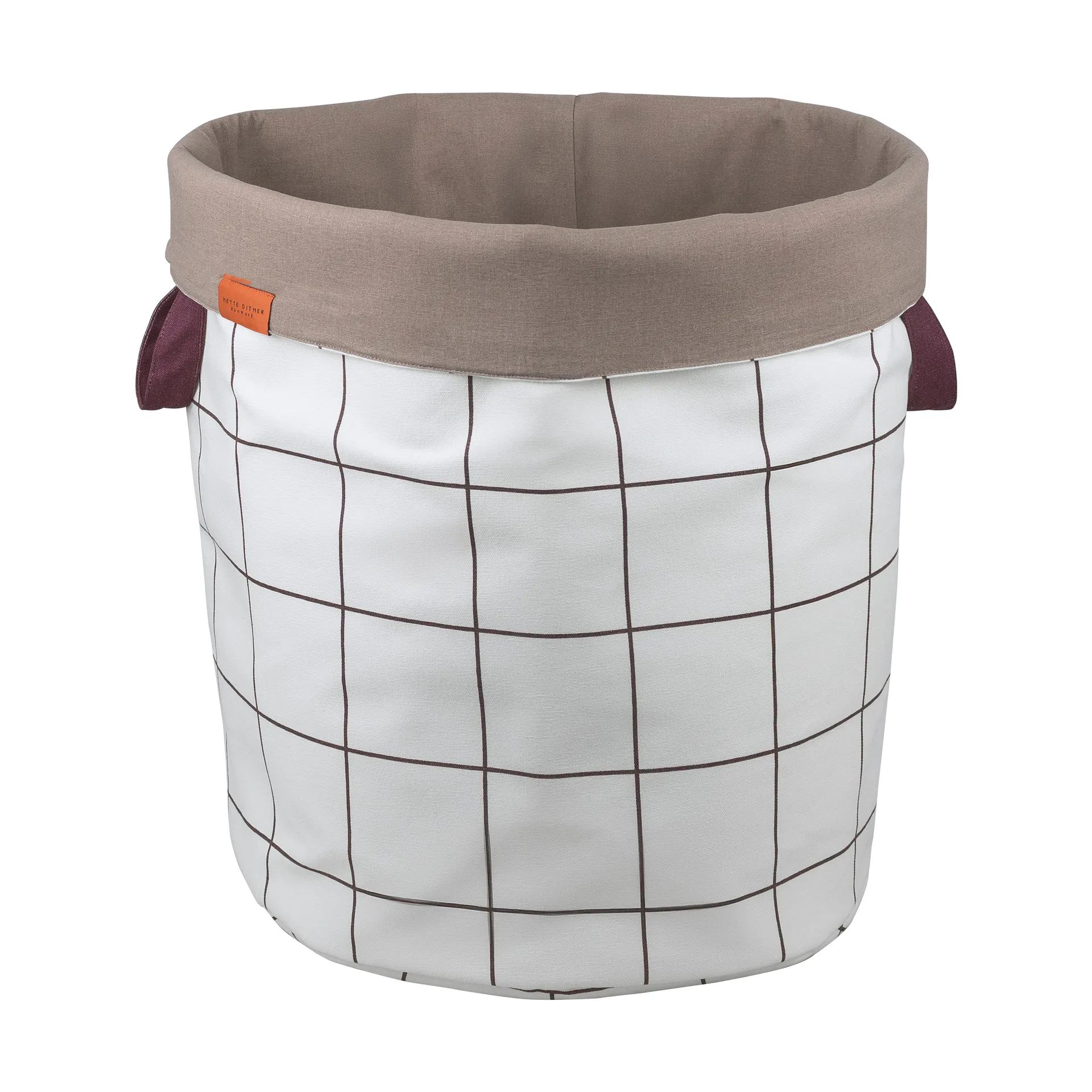 Mesh laundry basket Ø40x50 cm, Brown-Off-white Mette Ditmer
