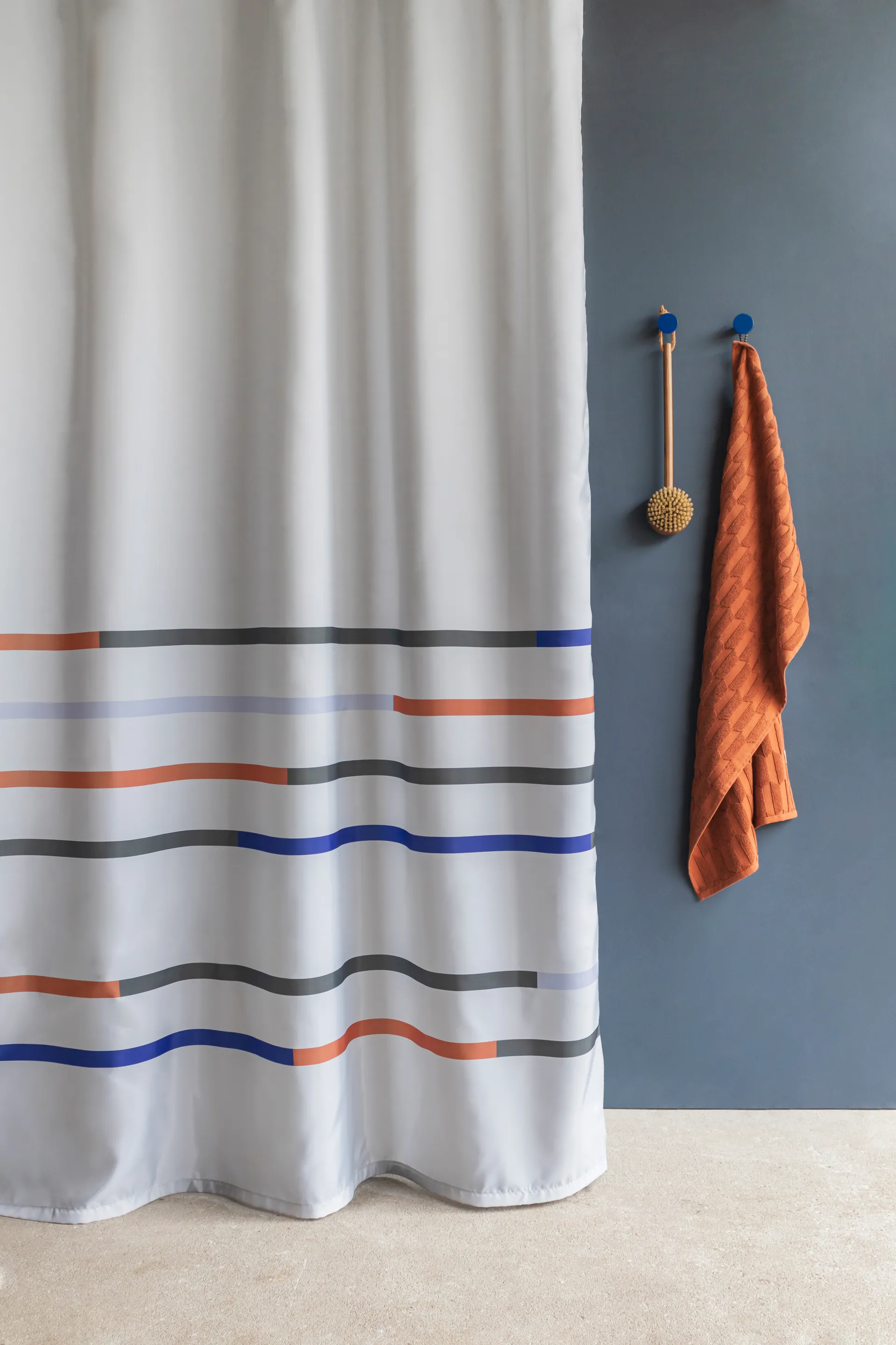 Mikado shower curtain 150x200 cm, Light grey Mette Ditmer