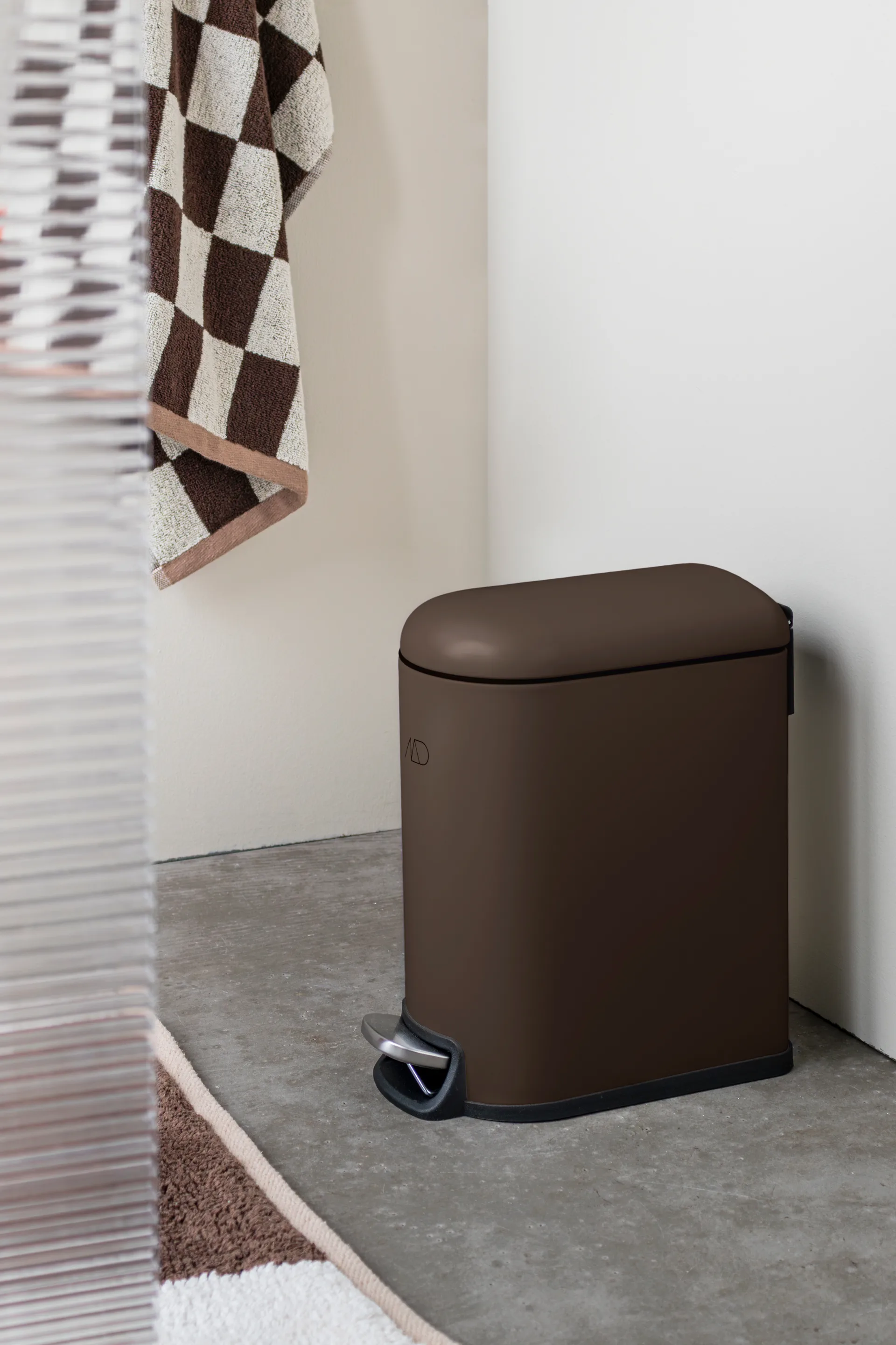 Mini-Walther pedal bin 5 L, Brown Mette Ditmer